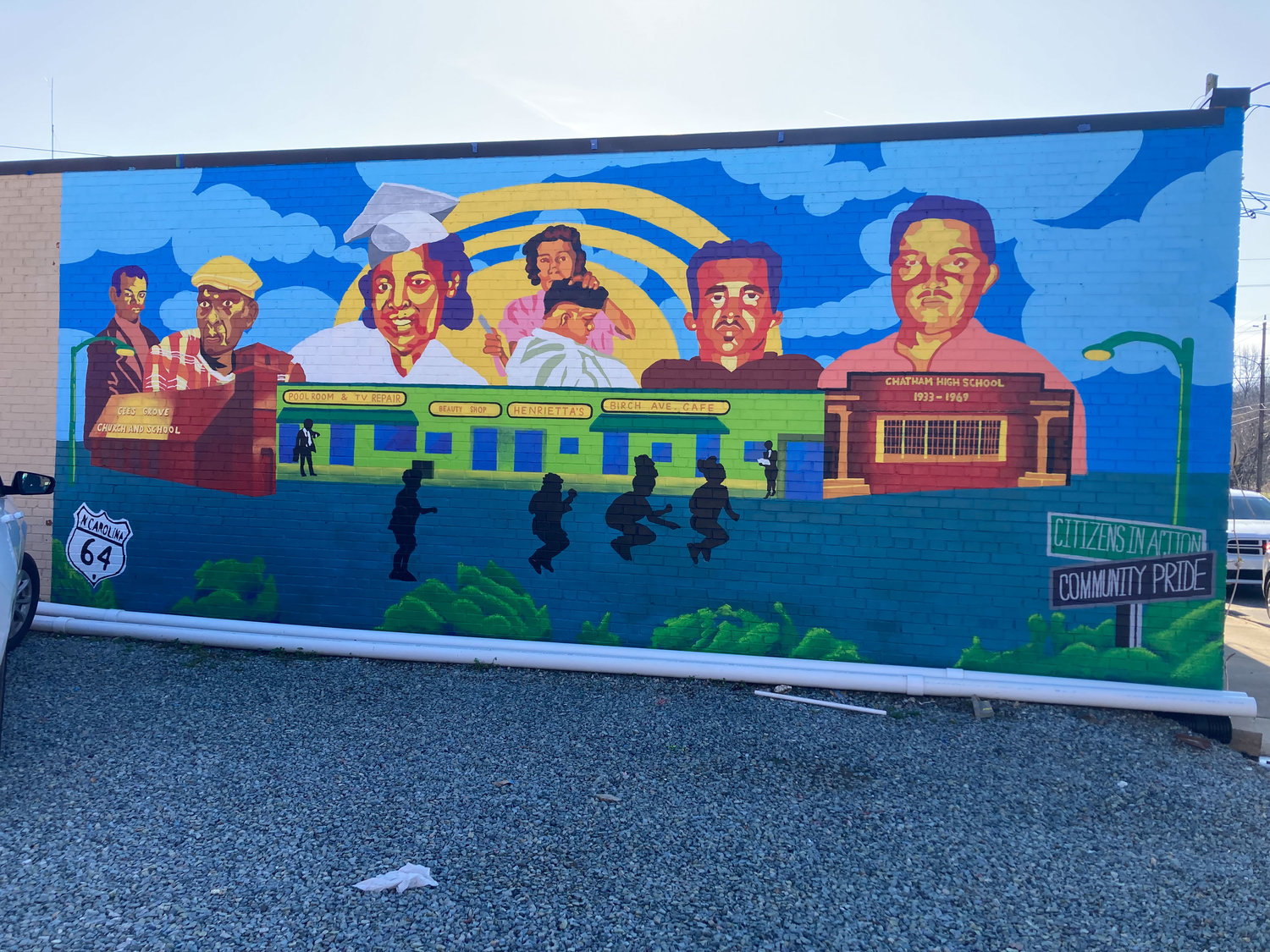 The 'Founders of Birch Avenue' mural was commissioned by the Siler City-based Citizens in Action organization.